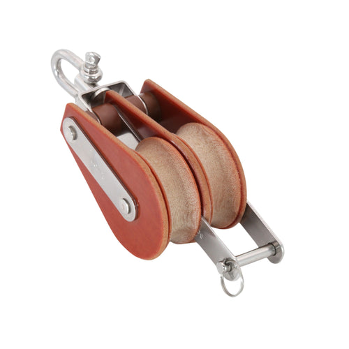 TUPHblox – Tufnol Double Block With Swivel + Becket – 30mm (1 3/16″) T01231