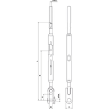 StBターンバックル 1/2インチ スウェージ端末／トグル・ワイヤー径8 mm用・ピン径13 mm