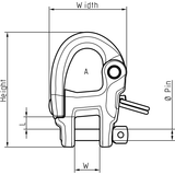 Seldén 410-040-01R PBB100・CX45用 スナップシャックルアダプター 寸法図