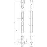 青銅ボディ・ターンバックル 1 1/4インチ トグル／トグル・ピン径29 mm