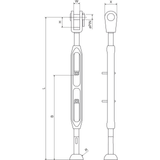青銅ボディ・ターンバックル 1/4インチ フォーク／ステムボール R9
