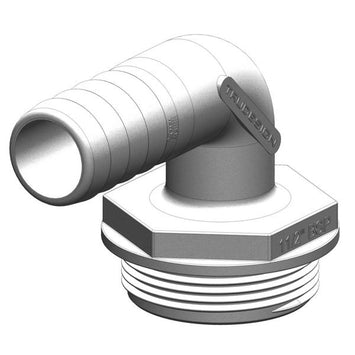 タンク用ホース継手 90°エルボ ホワイト 1 1/2BSP（お取り寄せ）